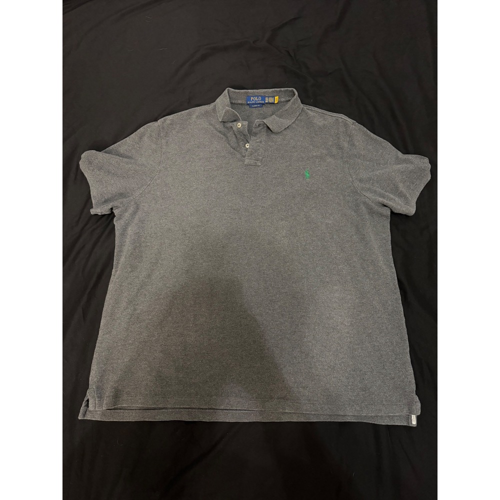 Polo Ralph Lauren MensXXL Classic FitGray ShortSleeve PiquePolo Shirt Green Pony